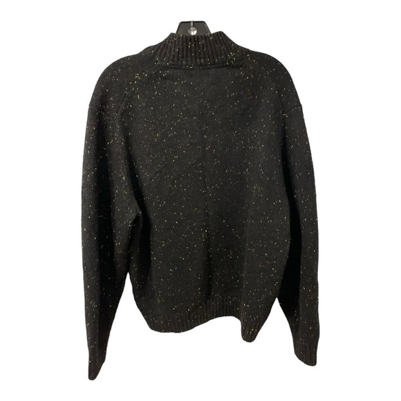 IZOD Men’s Black Speckled 1/4 Zip Mock Neck Sweater Nordic Fair Isle Pattern XL - Picture 4 of 15